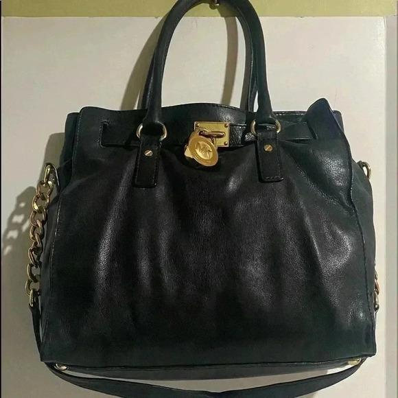 Michael kors Black leather satchel handbag - Picture 1 of 12